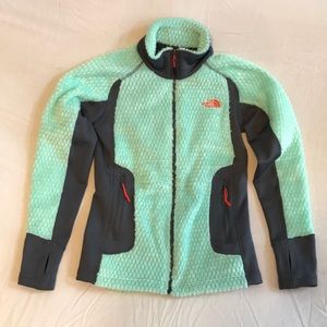 North Face polartec fleece small mint/charcoal